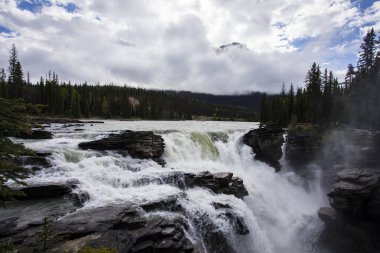 Summer in Athabasca Falls, Jasper National Park, in Canada.