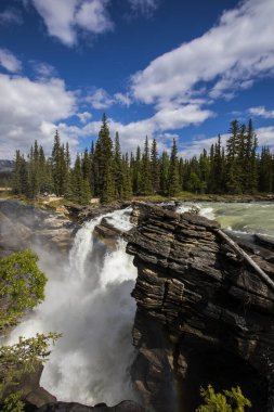 Summer in Athabasca Falls, Jasper National Park, in Canada.
