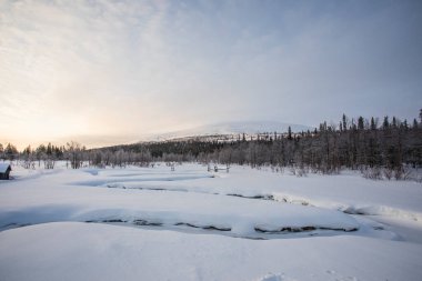 Winter landscape in Pallas Yllastunturi National Park, Lapland, northern Finland.