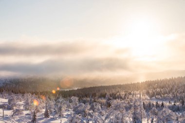 Winter landscape in Pallas Yllastunturi National Park, Lapland, northern Finland.