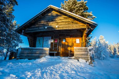 Ski expedition in Pallas Yllastunturi National Park , Lapland, Finland