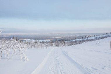 Winter landscape in Pallas Yllastunturi National Park, Lapland, northern Finland.