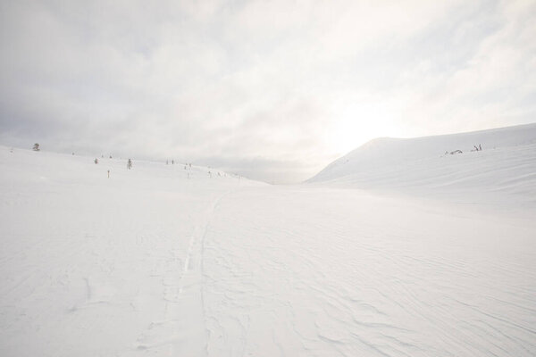 Winter landscape in Pallas Yllastunturi National Park, Lapland, Finland