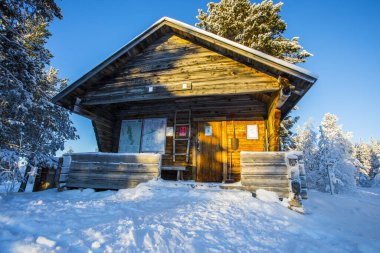 Ski expedition in Pallas Yllastunturi National Park, Lapland, northern Finland.