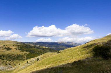 Coll De Pal 'de yaz manzarası, Pireneler' de Girona, Kuzey İspanya