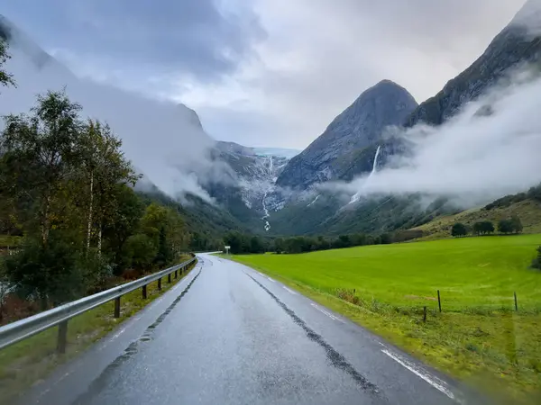 Weg Briksdal Gletsjervallei Zuid Noorwegen Europa — Stockfoto