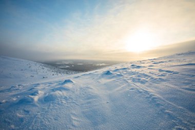 Winter landscape in Pallas Yllastunturi National Park, Lapland, northern Finland.