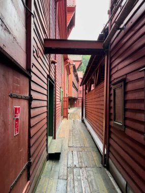 Bergen, Norveç; 10 Eylül 2023: Bergen, Norveç 'te sokak sahnesi