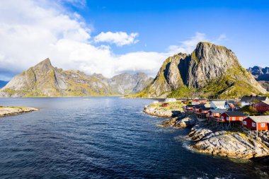 Norveç, Lofoten Adaları 'ndaki Hamnoy manzarası