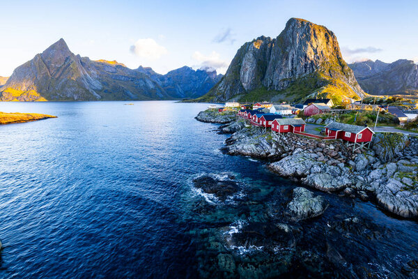 A scenic view of Hamnoy in Lofoten Islands, Norway