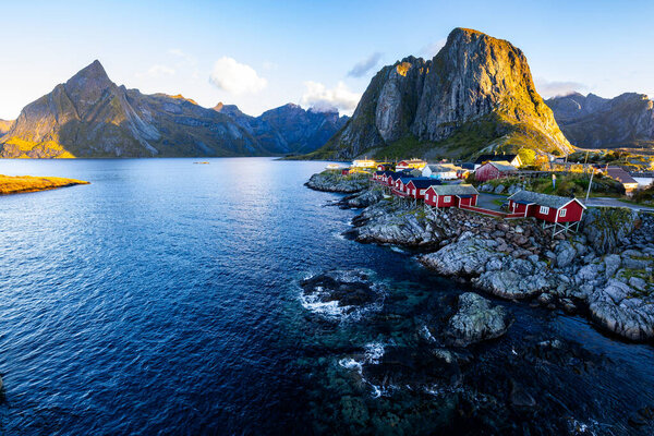 A scenic view of Hamnoy in Lofoten Islands, Norway