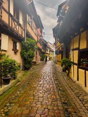 Eguisheim, Fransa; 7 Mayıs 2024: Fransa 'nın Eguisheim kentinde bahar