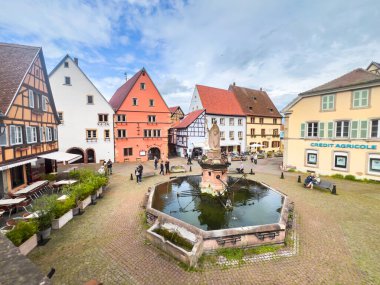 Eguisheim, France; May 7 2024: Spring in Eguisheim town France clipart