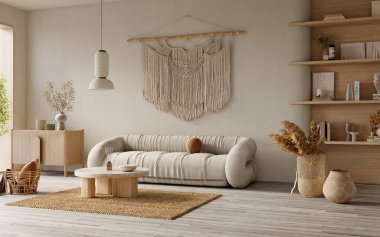 Modern dairenin iç tasarımı. İç modelleme, 3D canlandırma