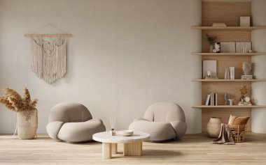 Modern dairenin iç tasarımı. İç modelleme, 3D canlandırma