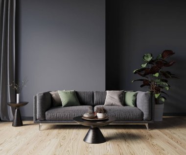 Modern dairenin iç tasarımı. İç modelleme, 3D canlandırma