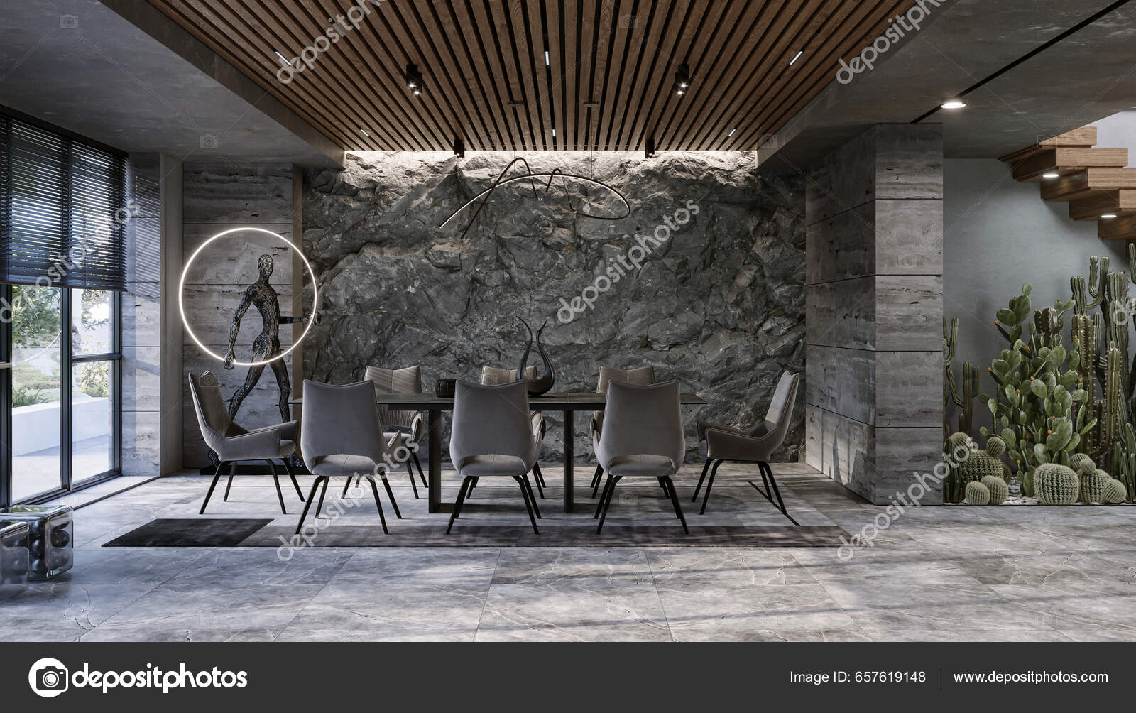 Mountain Rock Wall Modern Living Room Interior Natural Indoor Stone — Stock  Photo © Laci_10 #657619148, image size:1600x1004