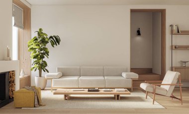 Modern dairenin iç tasarımı. Modern tasarım çözümü, 3d görüntüleme