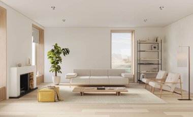 Modern dairenin iç tasarımı. Modern tasarım çözümü, 3d görüntüleme