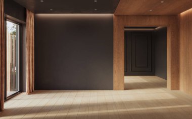 Modern dairenin çağdaş iç tasarımı. Modern tasarım çözümü, 3d görüntüleme