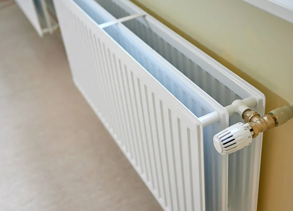 White Radiator Attached Wall Providing Warmth Comfort Room Its Smooth Royalty Free Stock Images