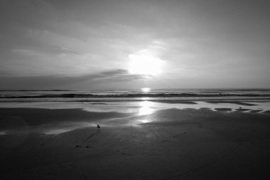 Denizin üzerinde güzel bir gün batımı