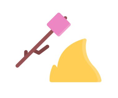 Plaj ve kamp ikonları, marshmallow kamp ateşi