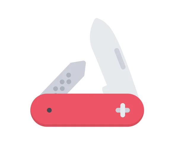 Beach Camping Icons Swiss Knife — Stock Vector