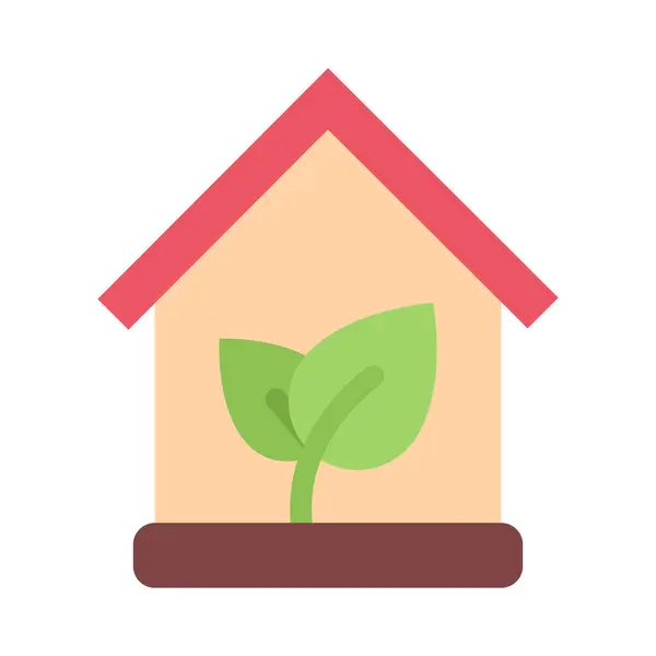 Ontwerp Vector Afbeelding Pictogrammen Eco Huis — Stockvector
