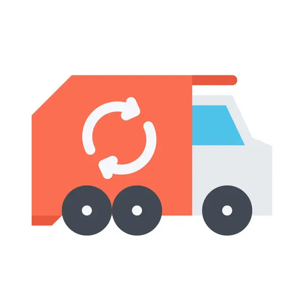 Design Vector Image Icons Garbage Truck — Stock Vector