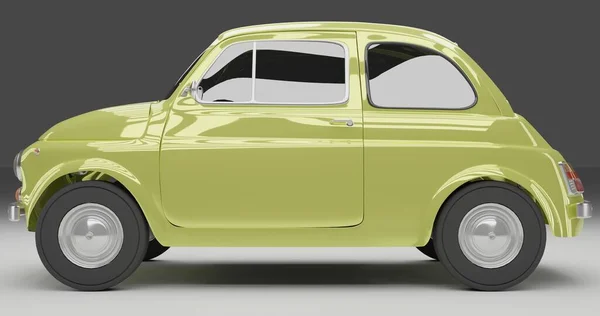 Tangerang Banten Grudnia 2022 Renderowanie Żółtego Pastela Fiat 500 1970 Obraz Stockowy