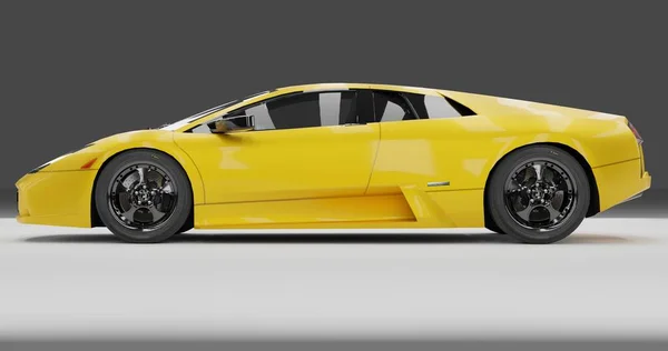 Tangerang Bantene Prosince 2022 Vykreslování Žlutého Lamborghini Murcielago Izolovaném Pozadí Royalty Free Stock Obrázky