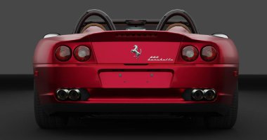 3D rendering of Red Ferrari 550 Berchetta Pininfarina 2000