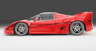 3d rendero of Red Ferrari F50 1995 