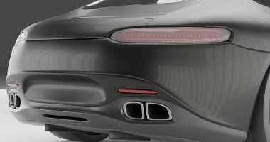 3d rendering of Black Mercedes Benz AMG GT 2015 