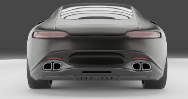 3d rendering of Black Mercedes Benz AMG GT 2015 