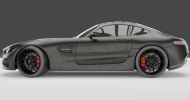 3d rendering of Black Mercedes Benz AMG GT 2015 