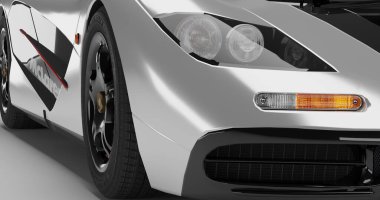 İzole edilmiş arkaplanda McLaren F1 'in 3 boyutlu canlandırması