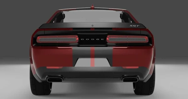 Återgivning Röd Dodge Hellcat Srt Isolerad Bakgrund — Stockfoto