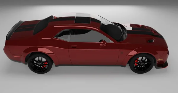 Återgivning Röd Dodge Hellcat Srt Isolerad Bakgrund — Stockfoto