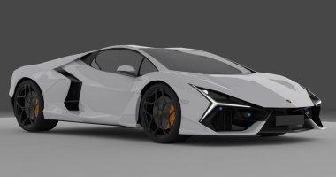 İzole edilmiş arka planda Lamborghini Revuelto White