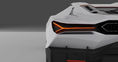 İzole edilmiş arka planda Lamborghini Revuelto White