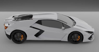İzole edilmiş arka planda Lamborghini Revuelto White