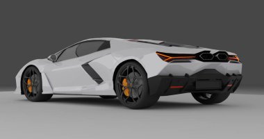 İzole edilmiş arka planda Lamborghini Revuelto White