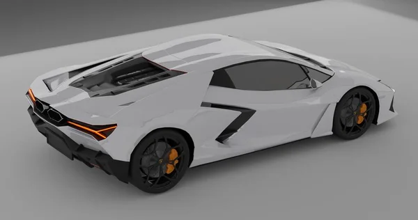 Lamborghini Revuelto White Izolowanym Tle — Zdjęcie stockowe