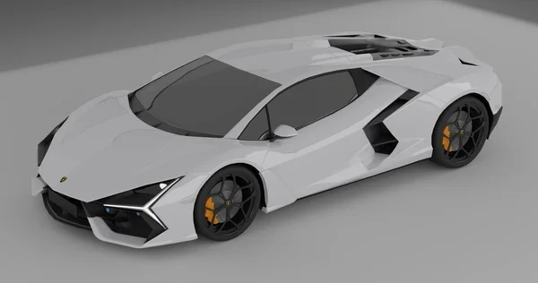 Lamborghini Revuelto White Izolowanym Tle Zdjęcia Stockowe bez tantiem
