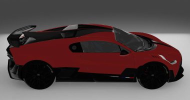 İzole edilmiş arkaplanda Bugatti Divo 'nun 3d Hazırlanması