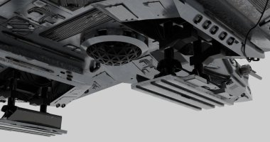 Yıldız Avcı Uzay Gemisi 3D izole arkaplanda