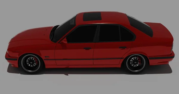 Візуалізація Червоного Bmw E34 Ізольованому Фоні — стокове фото