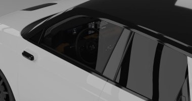 Tangerang, Banten. 7 Ağustos 2023, beyaz Honda E 'nin izole edilmiş hali